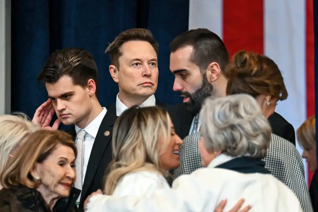 Elon Musk, Giám đốc điều hành Tesla Inc., tại lễ nhậm chức tổng thống trong khu vực Rotunda của Tòa nhà Quốc hội Mỹ ở Washington, DC, Mỹ, vào thứ Hai, ngày 20 tháng 1 năm 2025. Hình ảnh: Kenny Holston/The New York Times/Bloomberg 