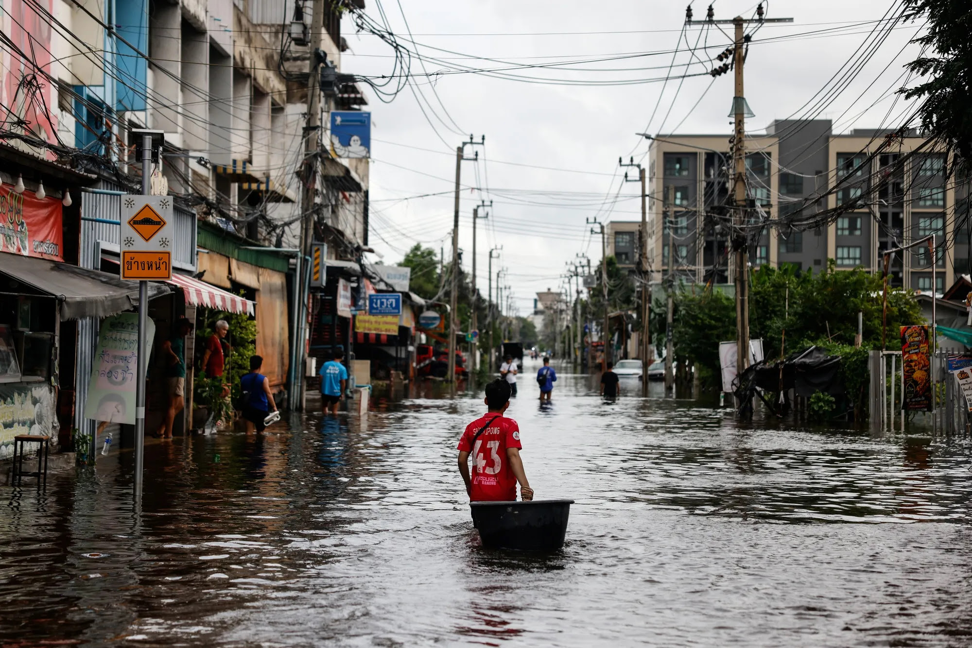 A flooded street in Bangkok