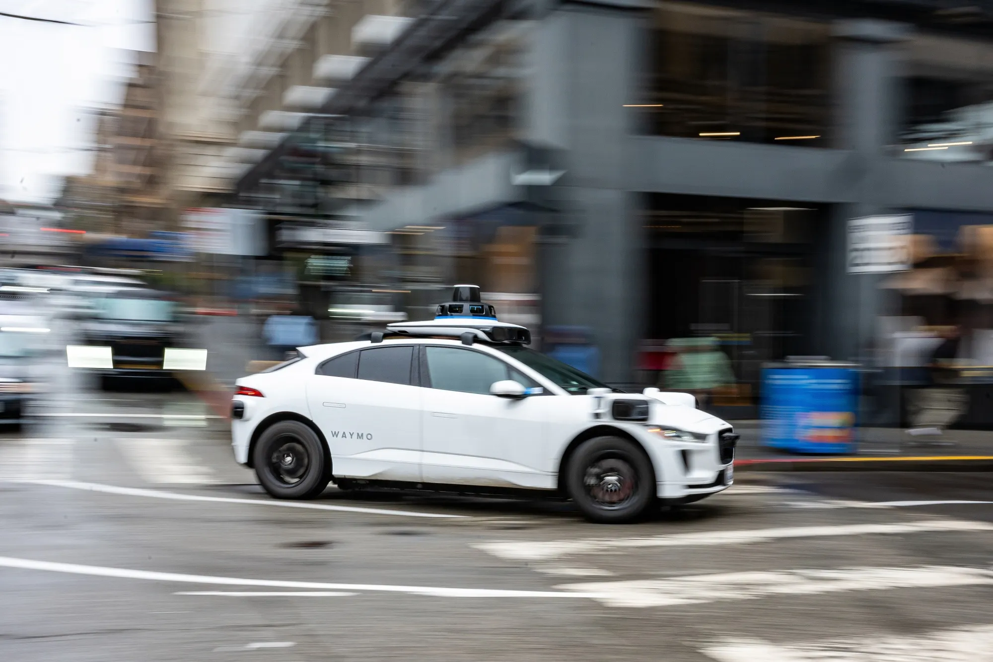 A Waymo autonomous taxi in San Francisco._David Paul Morris_Bloomberg