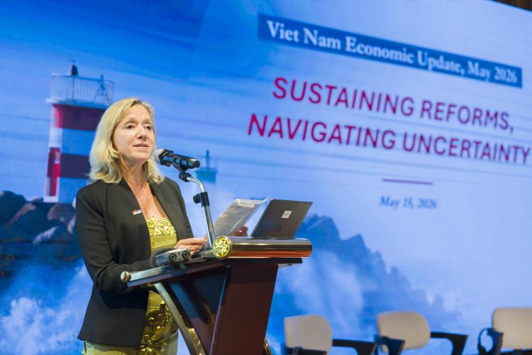 Bà Mariam J. Sherman - Giám đốc Ngân hàng Thế giới tại Việt Nam, Campuchia và Lào. Hình ảnh: Ngân hàng Thế giới.
