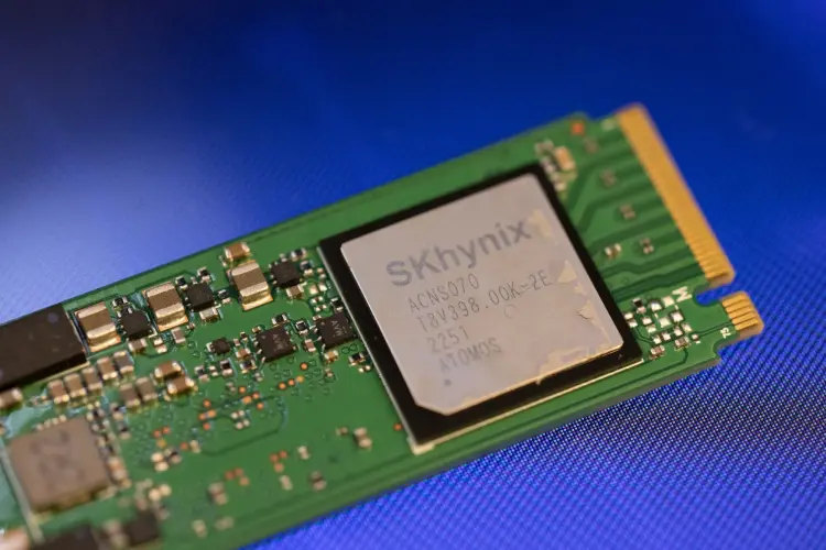 Một mô-đun bộ nhớ của SK Hynix Inc. Hình ảnh: SeongJoon Cho/Bloomberg