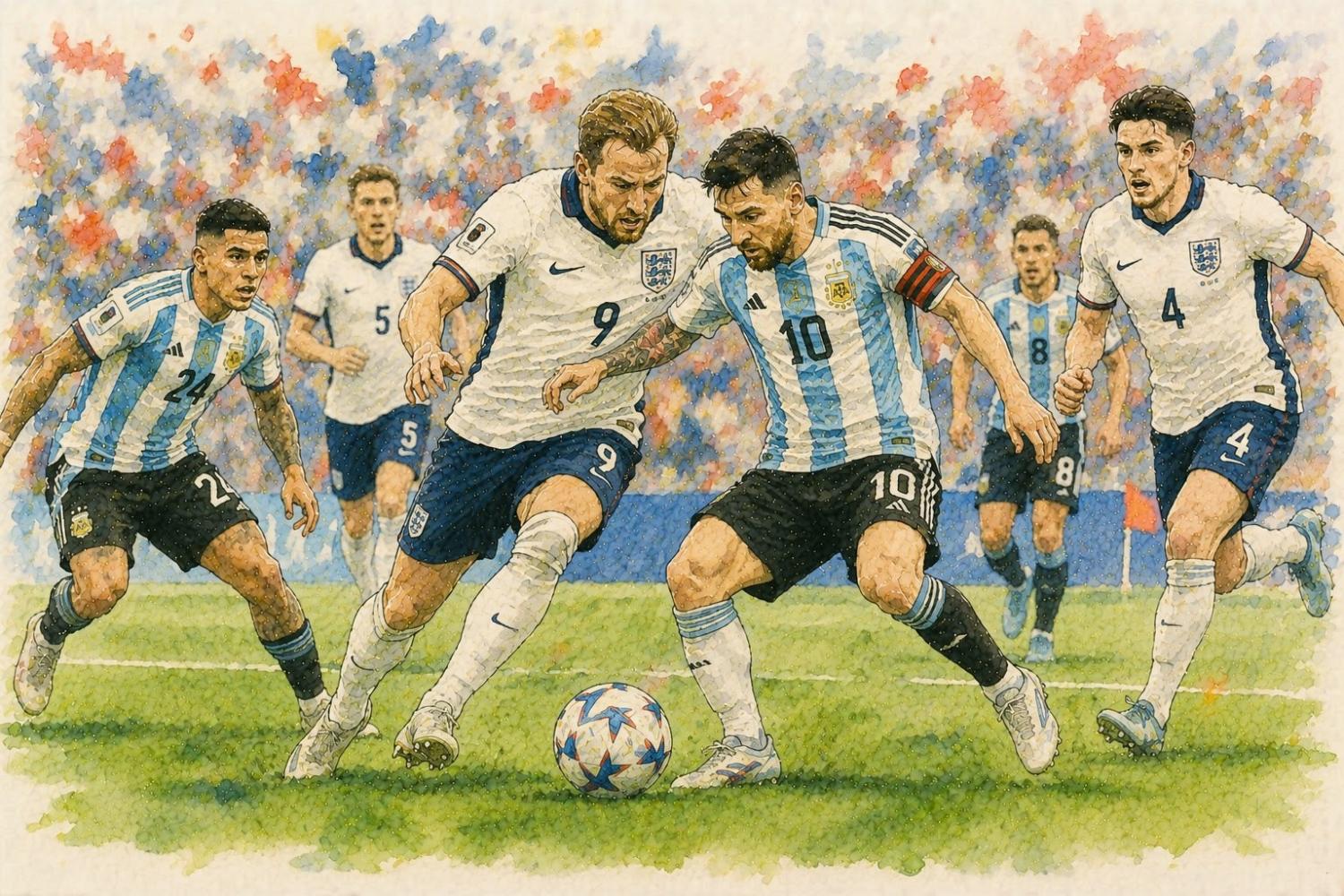 Argentina - Anh: "Kinh tế học Messi" đối đầu áp lực ROI của người Anh