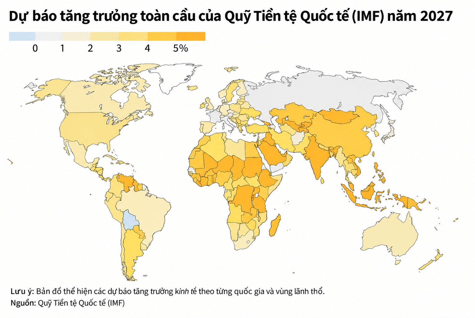 Bản đồ dự báo tăng trưởng toàn cầu 2027