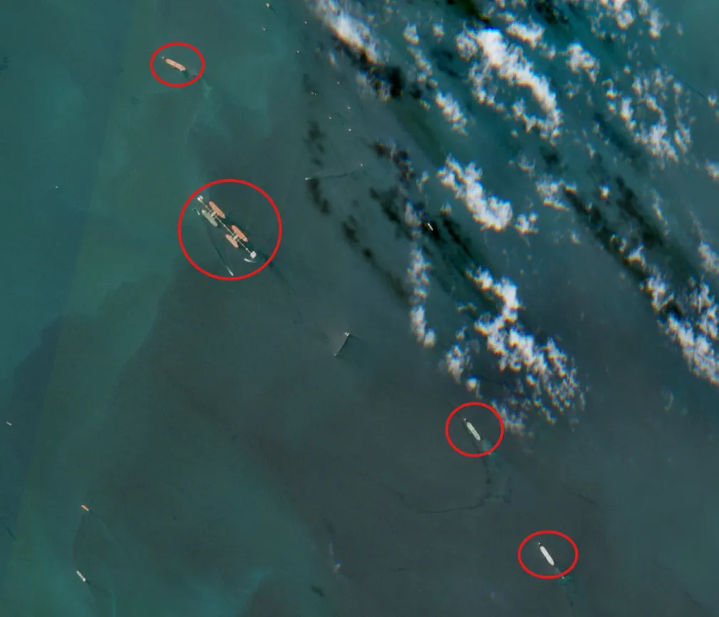 bay tau dau o cang Basra