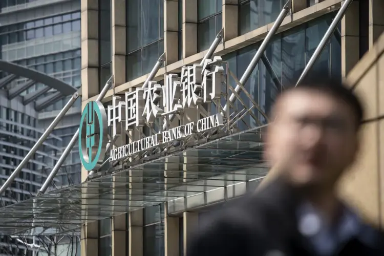 Biển hiệu ngân hàng nông nghiệp Trung Quốc Ảnh: Qilai Shen/Bloomberg