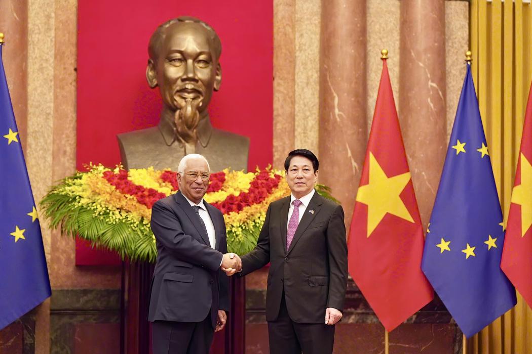 Đại diện Việt Nam và liên minh châu Âu trong buổi gặp gỡ sáng 29.1. Hình ảnh: Phái đoàn Liên minh châu Âu tại Việt Nam 