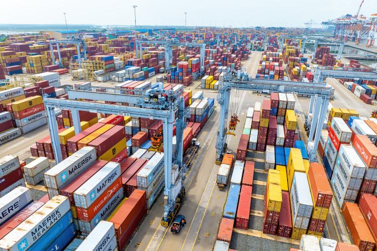 Bên trong cảng Cái Mép. Hình ảnh: Khôi Đặng