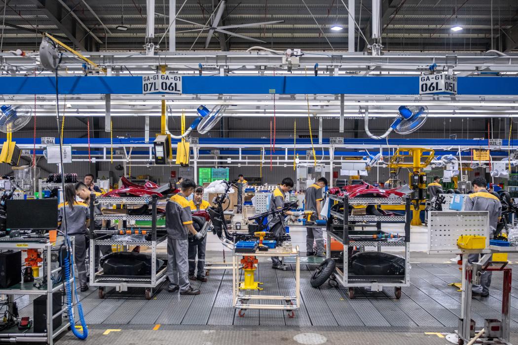 Bên trong nhà máy VinFast ở Hải Phòng. Hình ảnh: Linh Pham 