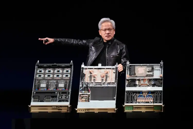 Jensen Huang tại Computex 2026 ở Đài Loan hồi tháng Sáu Ảnh: Lam Yik Fei/Bloomberg