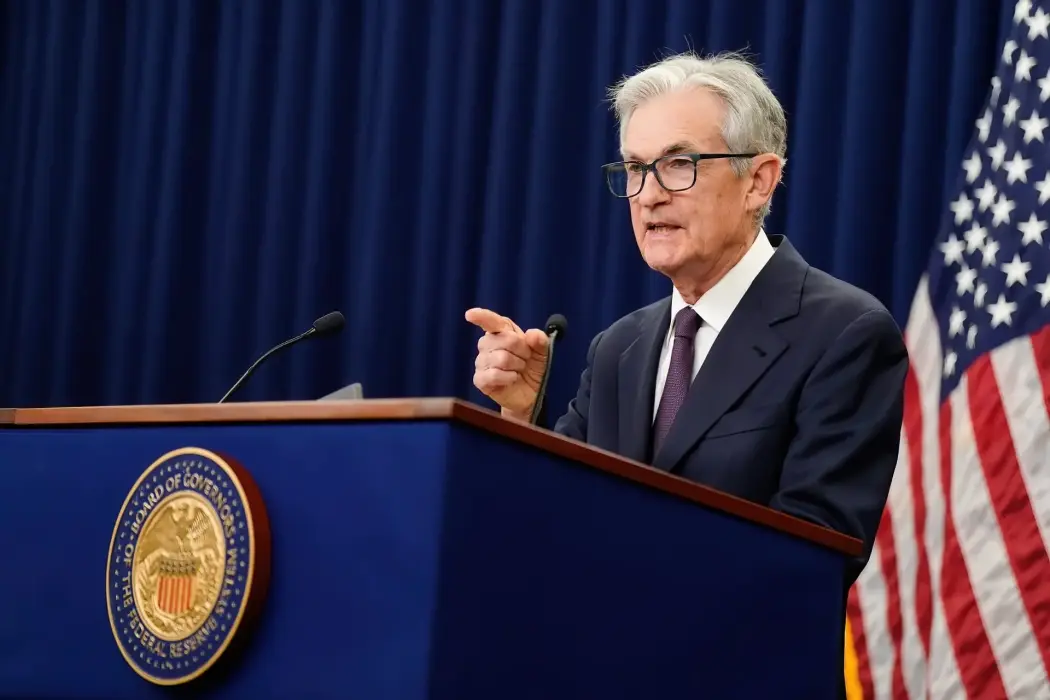 Jerome Powell trong một cuộc họp báo sau cuộc họp của Ủy ban Thị trường Mở Liên bang tại Washington. Hình ảnh: Kent Nishimura/Bloomberg 
