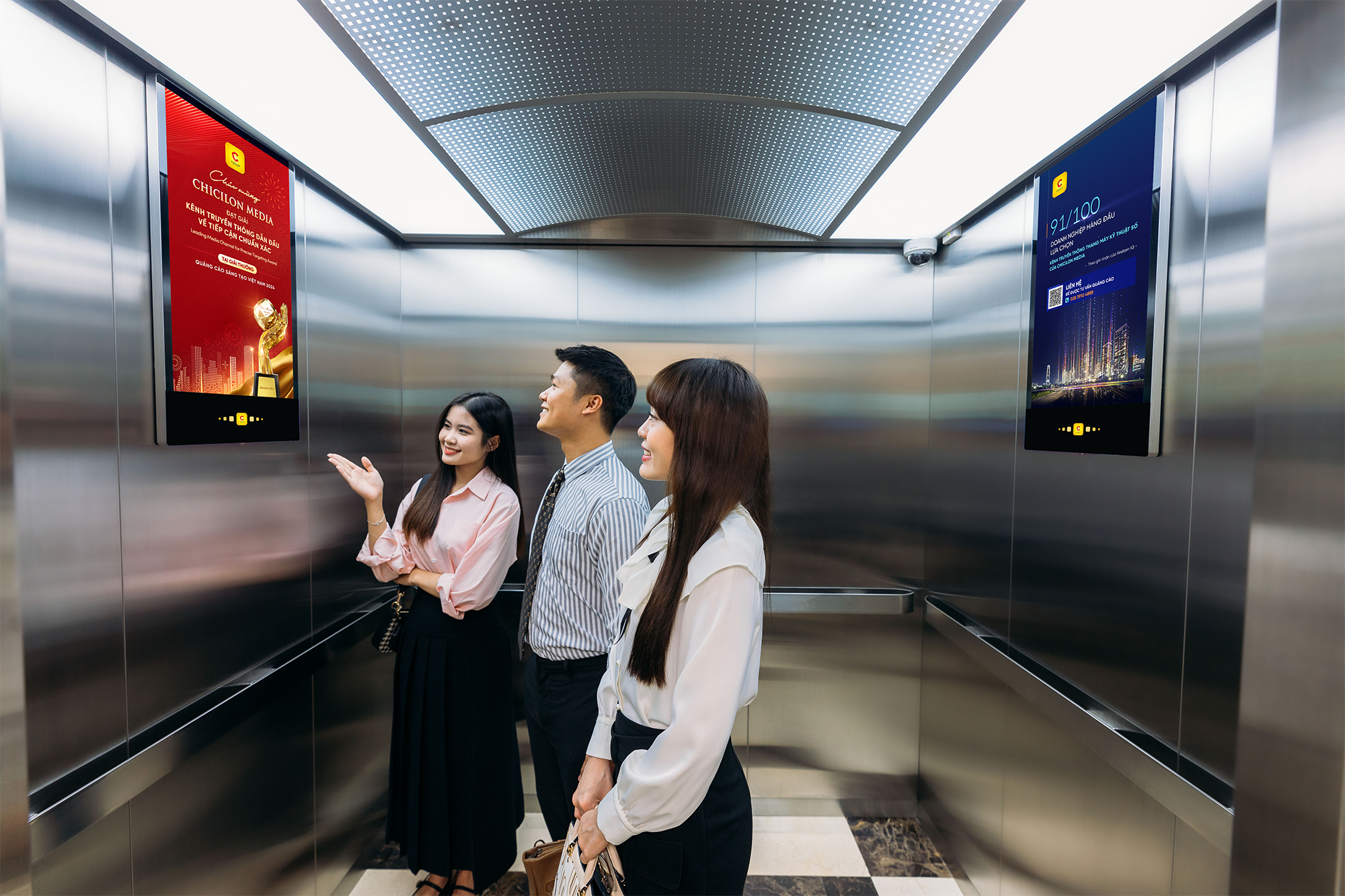 Kênh poster thang máy kỹ thuật số của Chicilon Media