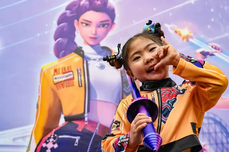 Khu vực chủ đề KPop Demon Hunters tại công viên giải trí Everland ở Yongin, Hàn Quốc. Hình ảnh: Imago/Zuma Press