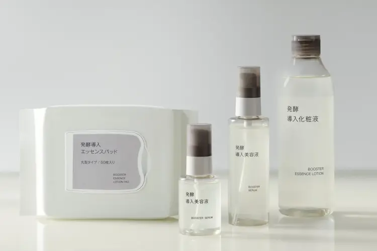 Dòng sản phẩm chăm sóc da của Muji với chiết xuất cám gạo lên men. Hình ảnh: Ryohin Keikaku Co.