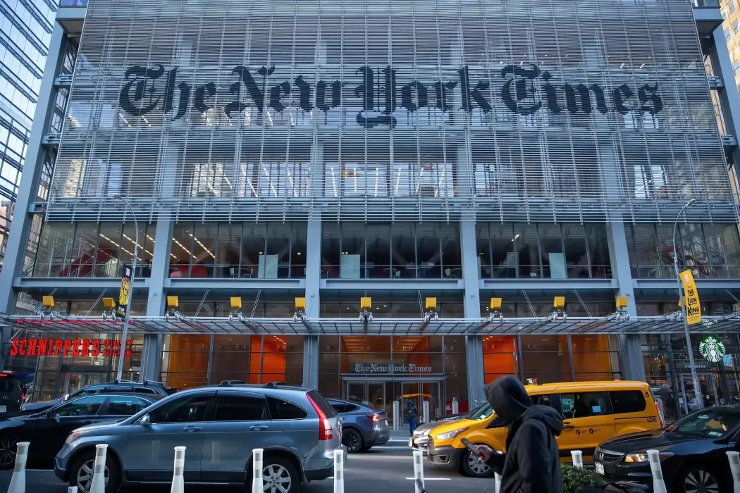 Trụ sở chính của tờ New York Times tại New York. Hình ảnh: Shelby Knowles/Bloomberg 