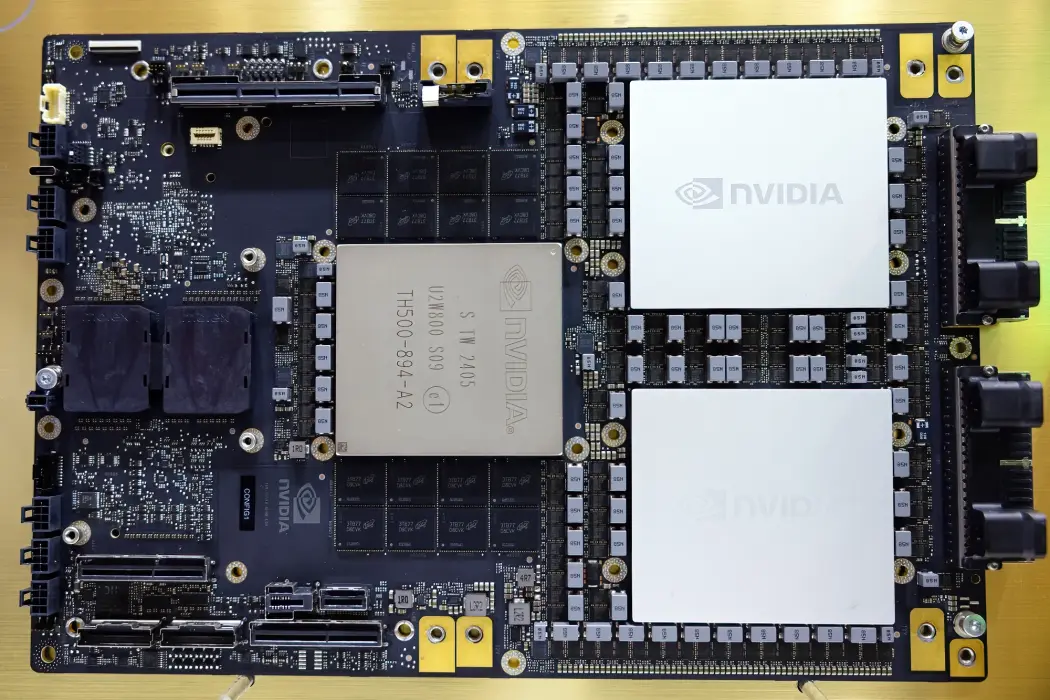 Siêu chip GB200 của Nvidia. Hình ảnh: Annabelle Chih/Bloomberg 