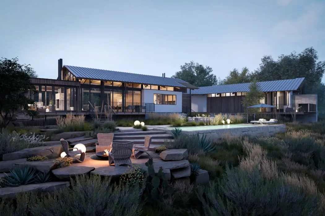 Bản phối cảnh một căn nhà trong khu nghỉ dưỡng sắp ra mắt Canyon Ranch Austin. Nguồn: Canyon Ranch 