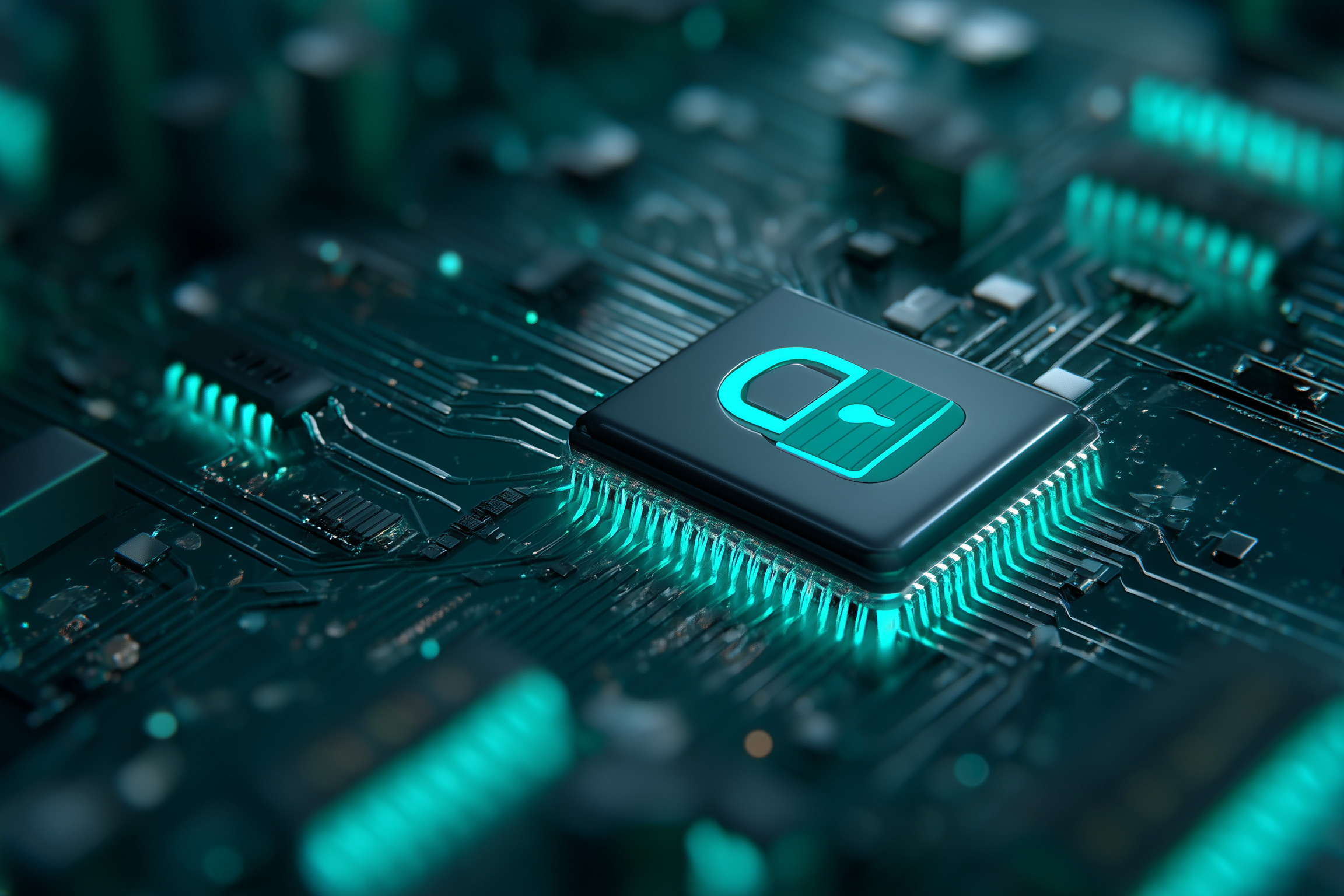 Security lock microchip circuit board for data protectio_Shutterstock