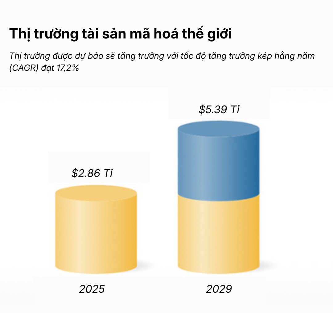 Thị trường tiền mã hoá thế giới dự đoán tăng trưởng