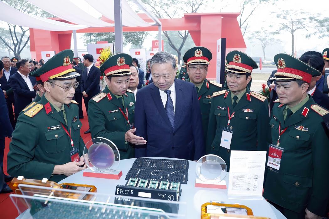 Tổng Bí thư Tô Lâm đến dự Lễ khởi công Nhà máy chế tạo Chip bán dẫn công nghệ cao. Hình ảnh: Thống Nhất - TTXVN 